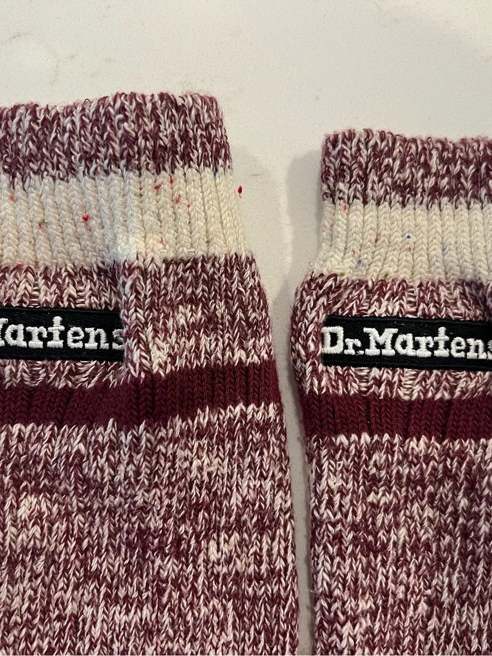 Dr. Martens Maroon Heather Socks with Cream Accents Size M/L